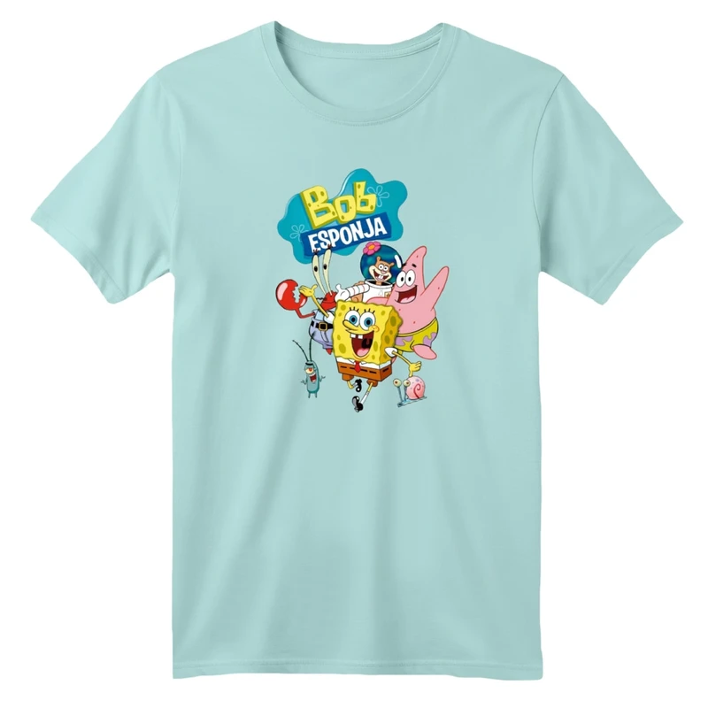 تی شرت آستین کوتاه بچگانه مدل باب اسفنجی و دوستان