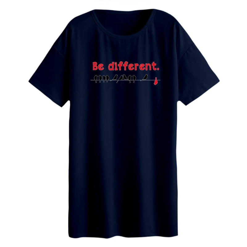 تی شرت لانگ زنانه مدل متفاوت باش