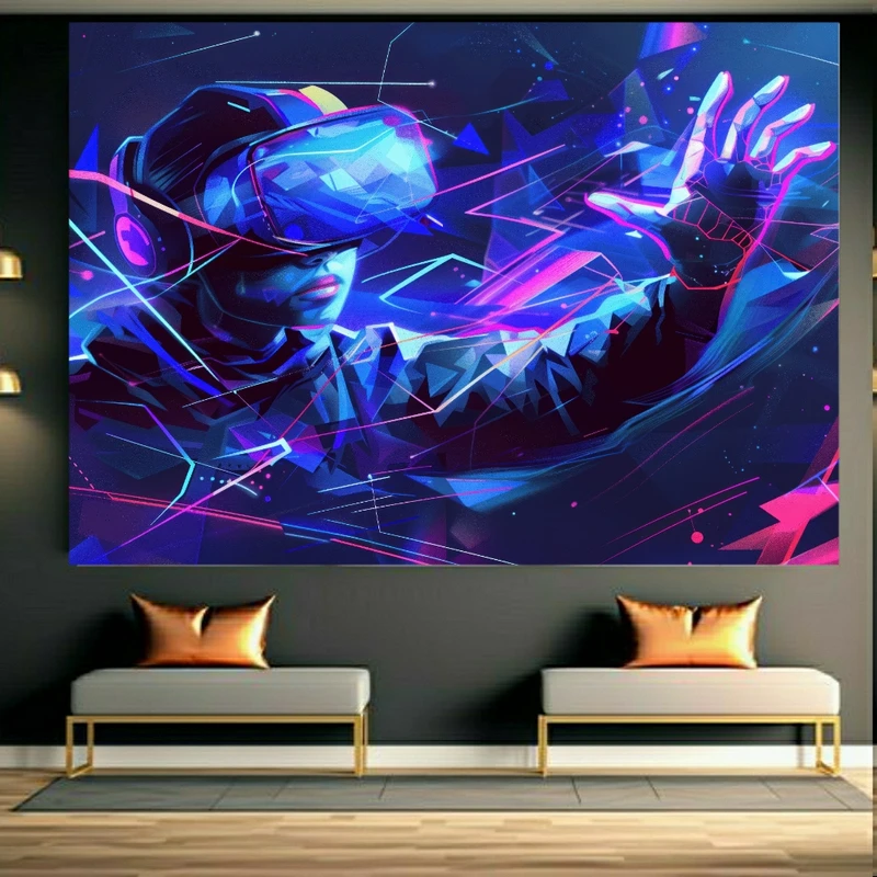 تابلو بوم طرح مخمل دنیای چند بعدی مدل دیجیتال کد GR1747