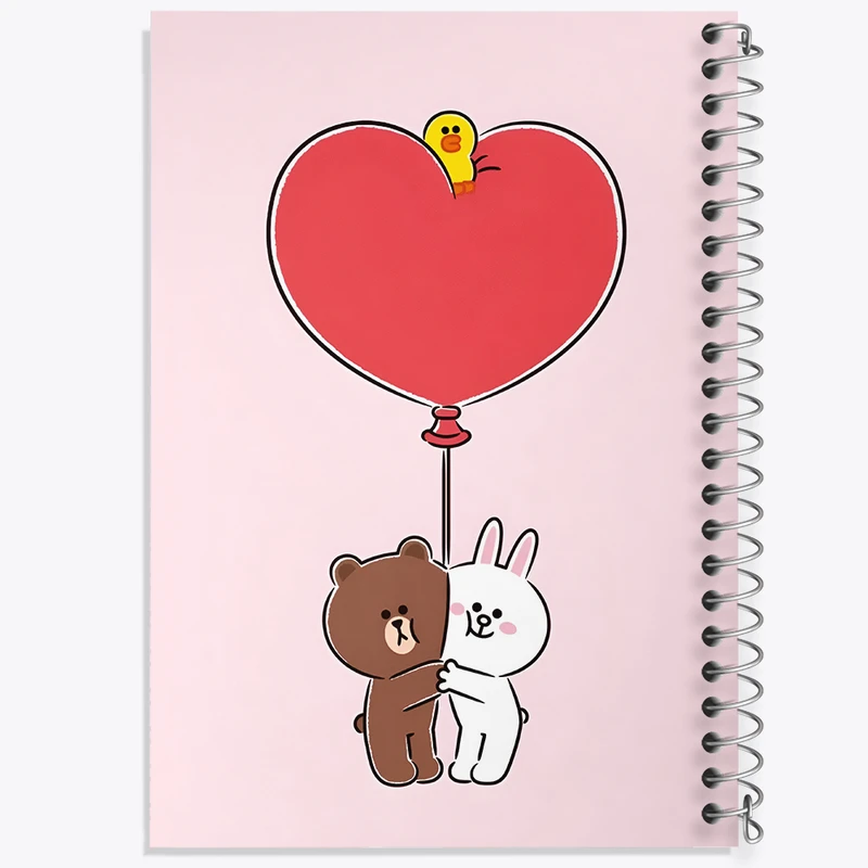 دفتر ژورنال نویسی 50 برگ خندالو مدل نقطه ای طرح استیکر لاین کد N3548