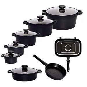 سرویس قابلمه و تابه گرانیت ۱۵ پارچه مدل New Design 0089