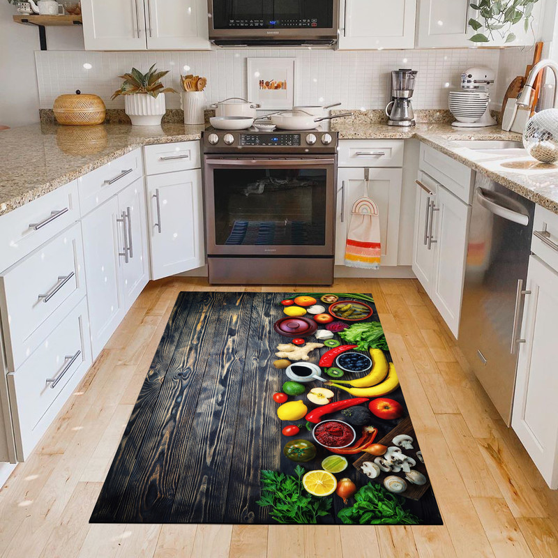 فرش پارچه ای طرح آشپزخانه مدل کیمچی 6038