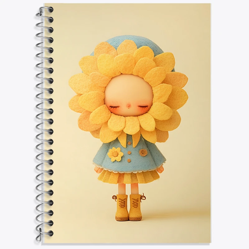 دفتر زبان 50 برگ خندالو مدل سه خط طرح دخترانه کیوت کد F5158