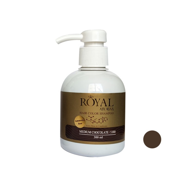 شامپو رنگ مو آتوسا رویال مدل MEDIUM CHOCOLATE شماره 5.880 حجم 300 میلی لیتر رنگ قهوه ای