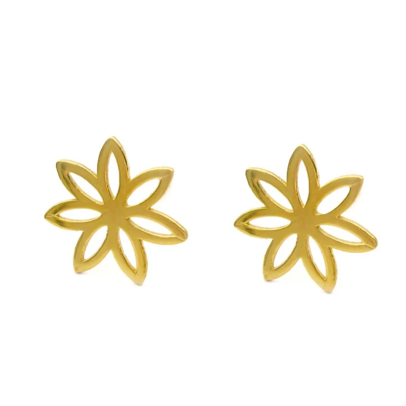 گوشواره طلا 18 عیار زنانه قیراط مدل گل کد GH6271
