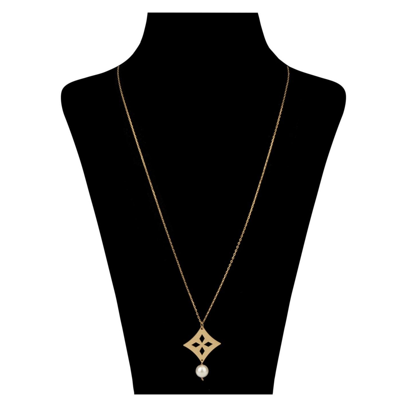 گردنبند طلا 18 عیار زنانه قیراط  طرح مروارید کد GH4344 -  - 1