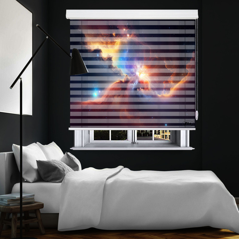 پرده زبرا زیو طرح کهکشان Galaxy-2 سایز 200x280 سانتی متر