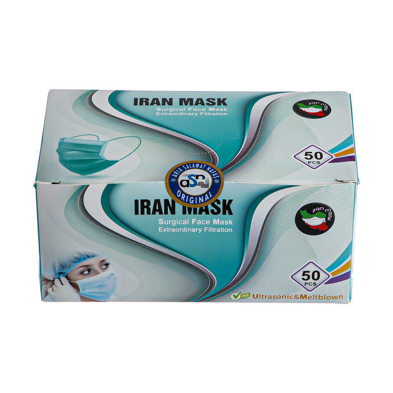 ماسک تنفسی آریا سلامت نفس مدل mlt-4 بسته 50 عددی ماسک تنفسی آریا سلامت نفس مدل mlt-4 بسته 50 عددی