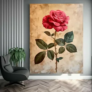 تابلو بوم طرح مخمل نقاشی مدل گل رز کد FP105934