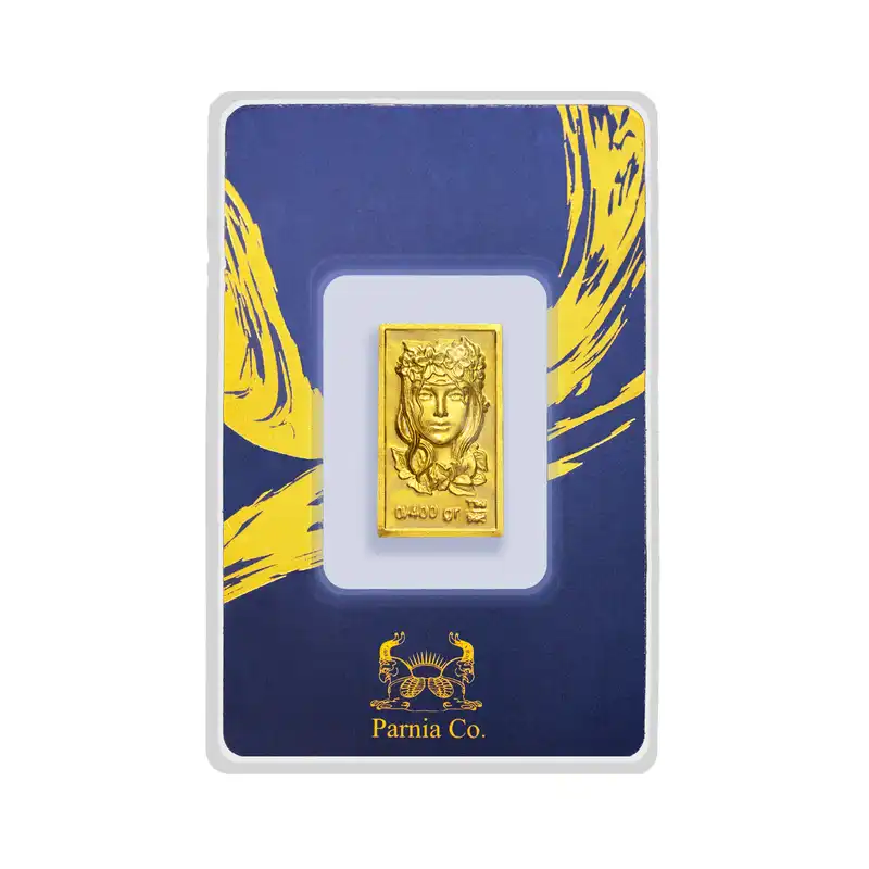 شمش طلا 24 عیار پرنیا مدل نقش برجسته کارت فرکانسی