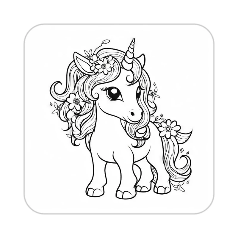 زیر لیوانی کاکتی طرح اسب تک شاخ و یونیکورن مدل mp31997