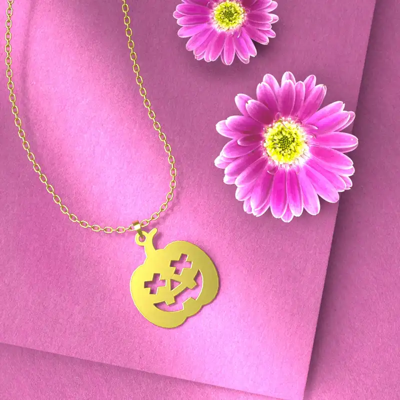 گردنبند طلا 18 عیار زنانه مدوپد مدل هالووین کد G3-1-1255