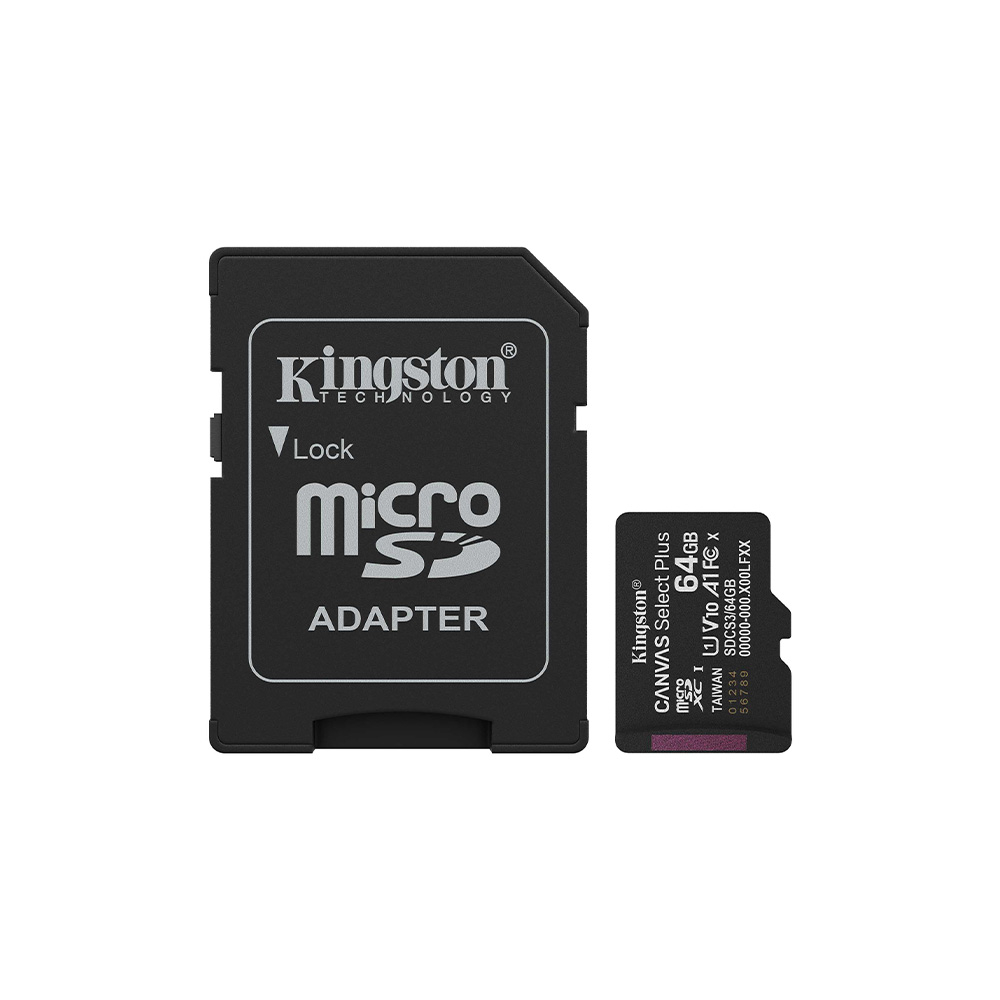 کارت حافظه microSDXC کینگستون مدل CANVAS کلاس 10 استاندارد UHS-I U1 سرعت 100MBps ظرفیت 64 گیگابایت به همراه تبدیل SD