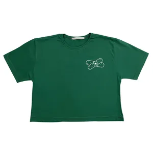 تی شرت آستین کوتاه زنانه مدل قلب چسبی 23-10 رنگ سبز