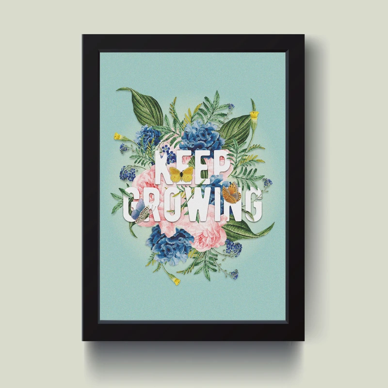 تابلو مدل مینیمال انگیزشی Keep Growing کدS1640-b