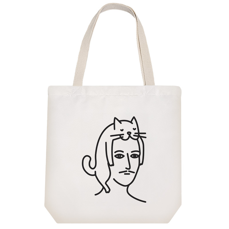 ساک خرید پارچه ای خندالو طرح گربه خانگی مدل توت بگ کد 6946