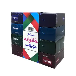 دستمال کاغذی 100 برگ توپاکس مدل 123 بسته 4 عددی