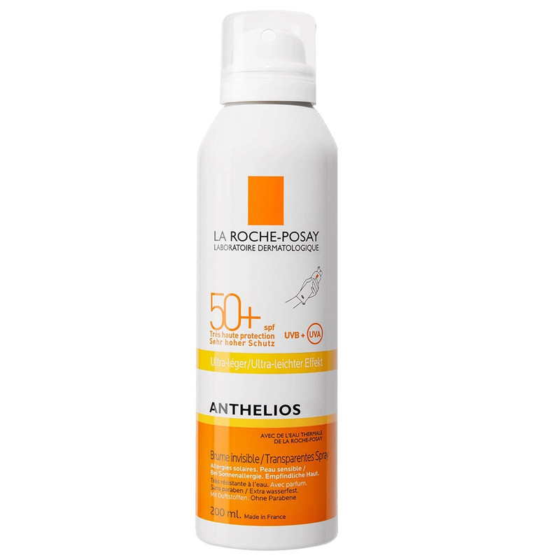 اسپری ضد آفتاب بی رنگ لاروش پوزآی  SPF 50 مدل Anthelios  محافظ در برابر UVA و UVB مناسب برای انواع پوست حجم 200 میلی لیتر