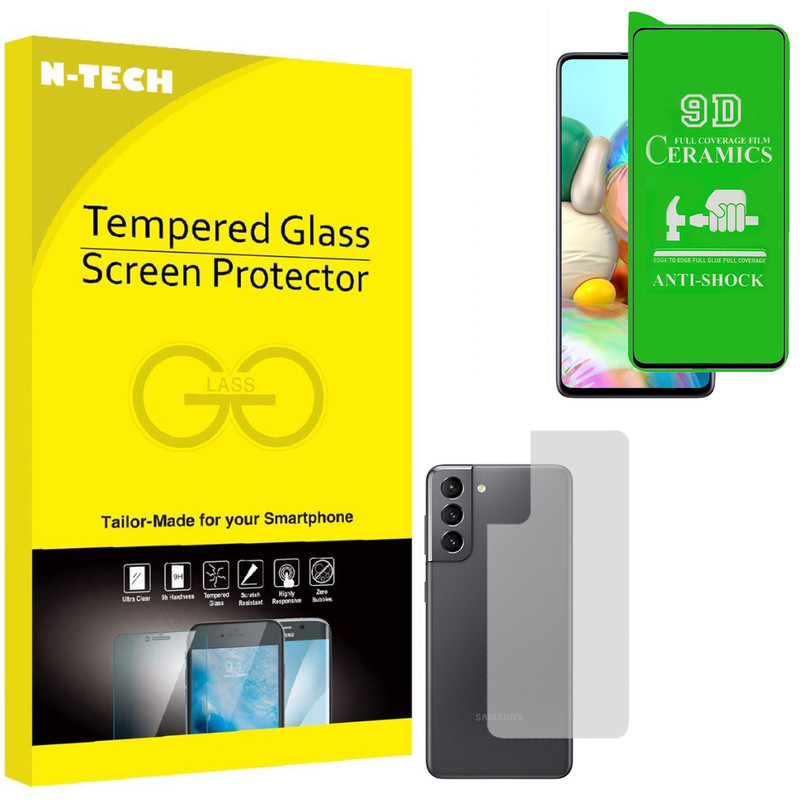 محافظ صفحه نمایش سرامیکی انتک مدل CRBKM-01 مناسب برای گوشی موبایل سامسونگ Galaxy S21 Plus به همراه محافظ پشت گوشی 