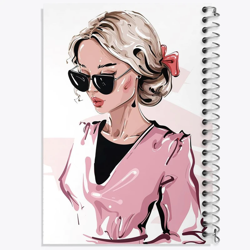 دفتر ژورنال نویسی 50 برگ خندالو مدل نقطه ای طرح دختر قوی Girl Power کد 28927