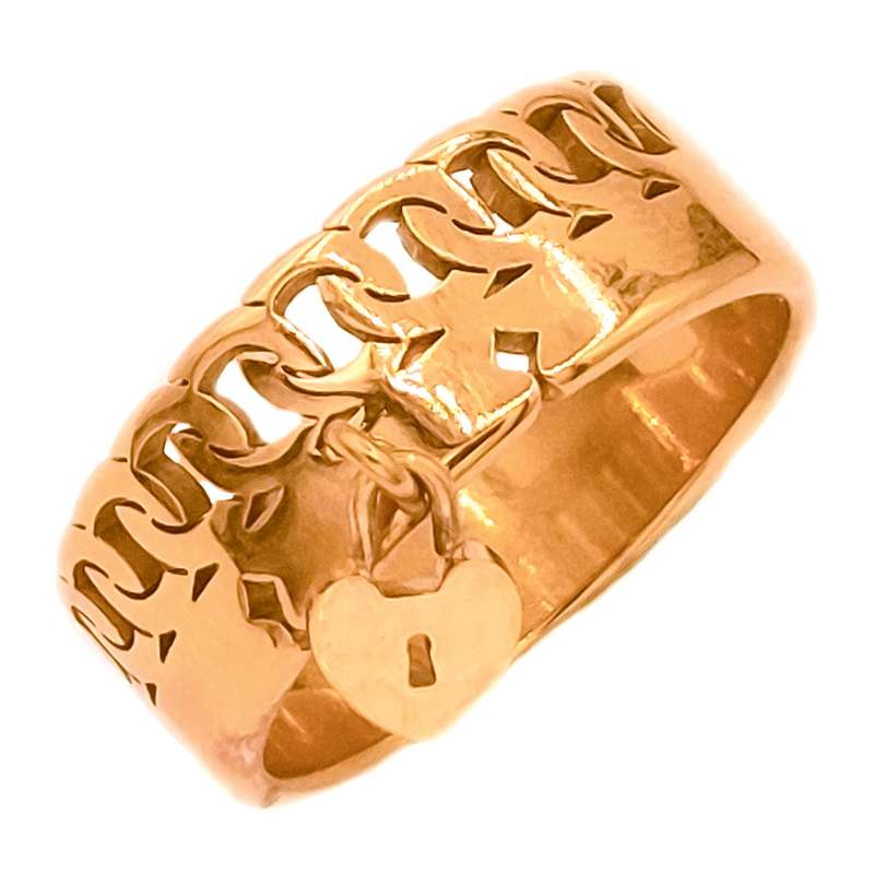 انگشتر زنانه مدل قفل قلبی R2011