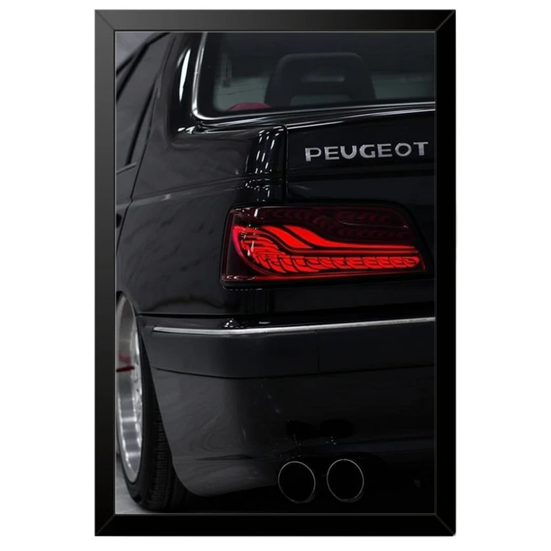 تابلو بکلیت طرح ماشین و خودرو پژو پارس مدل B-po2012 فریم مشکی