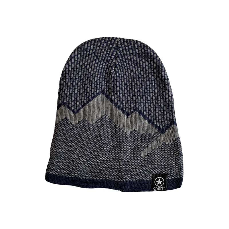 کلاه بافتنی مردانه مدل داخل خز رنگ سورمه ای