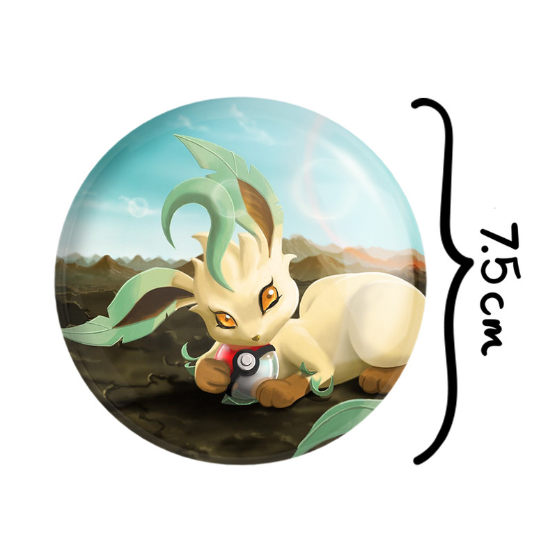 آینه جیبی خندالو طرح لیفئون انیمه پوکمون مدل تاشو کد 17348