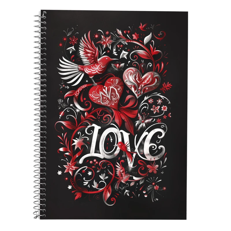 دفتر زبان 50 برگ مدوپد مدل دو خط طرح عاشقانه love کد DF14240