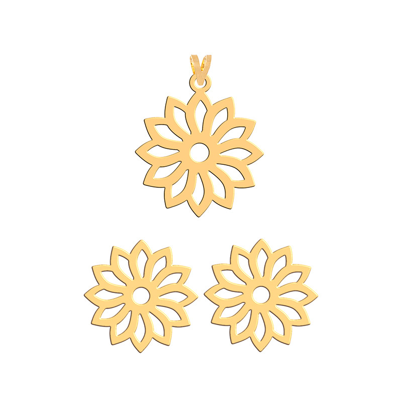 نیم ست طلا 18 عیار زنانه فرشته طرح گل WHSL-000253