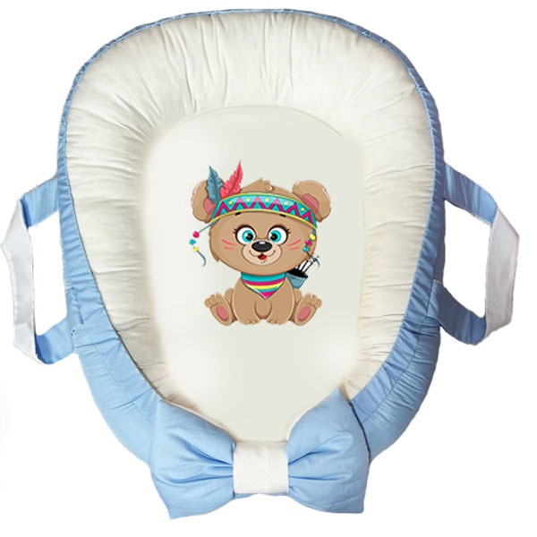 سرویس خواب سه تکه نوزاد ناریکو مدل گارد محافظ دار طرح بچه خرس کد 0225