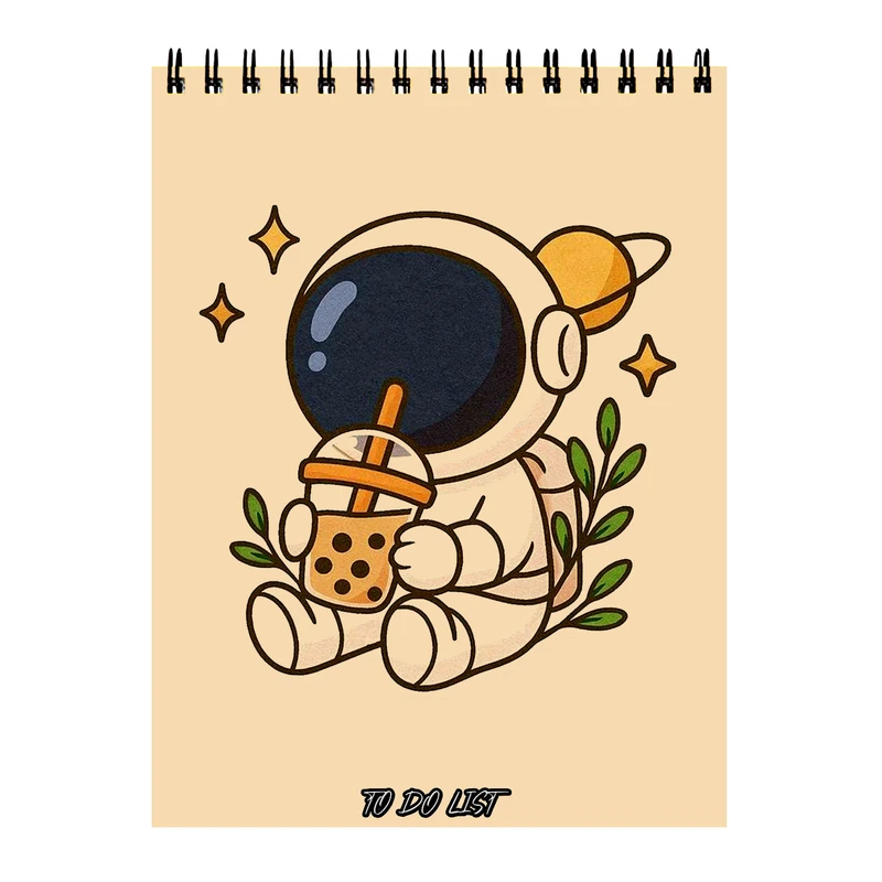 دفتر برنامه‌ریزی 60 برگ مدل فضانورد کارتونی کد 01