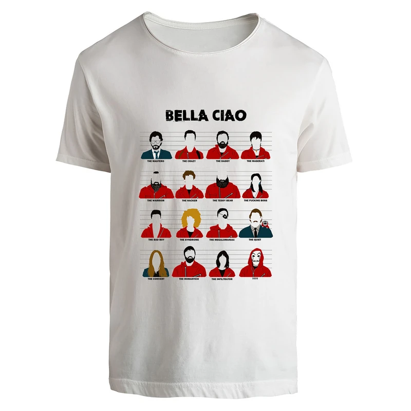 تیشرت آستین کوتاه مردانه طرح Money Heist کد 10061W