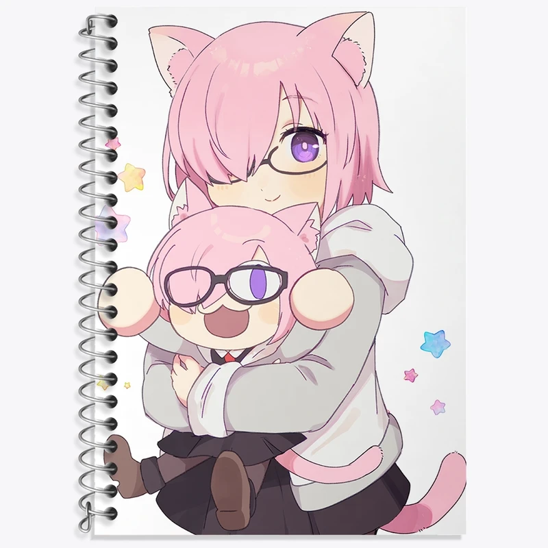 دفتر زبان 50 برگ خندالو مدل دو خط طرح بازی تسوکی هیمه‌ (Tsukihime) کد 34530