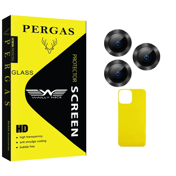 محافظ پشت گوشی وایلی نایس مدل Pergas Glass FLL فلزی مناسب برای گوشی موبایل اپل iPhone 13 Pro  به همراه محافظ لنز دوربین