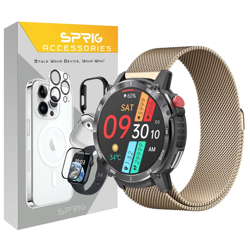 بند اسپریگ مدل Milanese-TW مناسب برای ساعت هوشمند هپی تاچ C22 Mass Storage