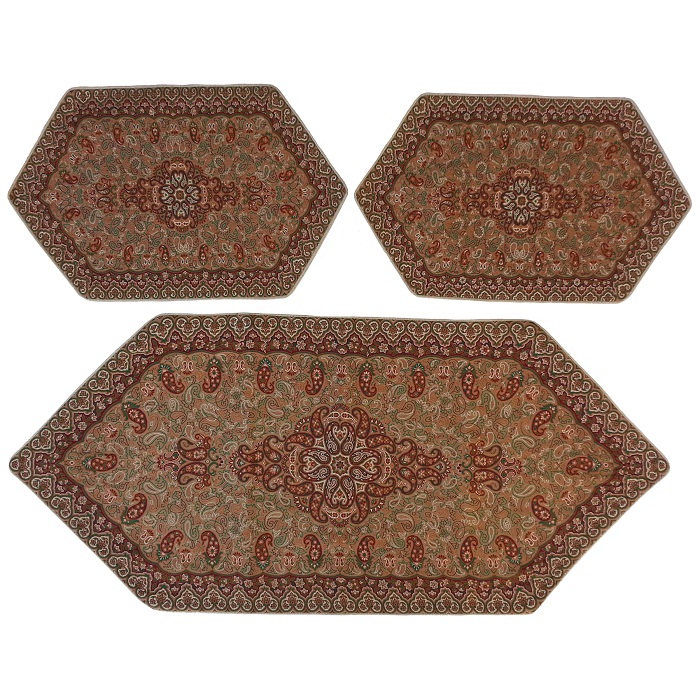 ست 3 تکه رومیزی ترمه کد TRSETE43