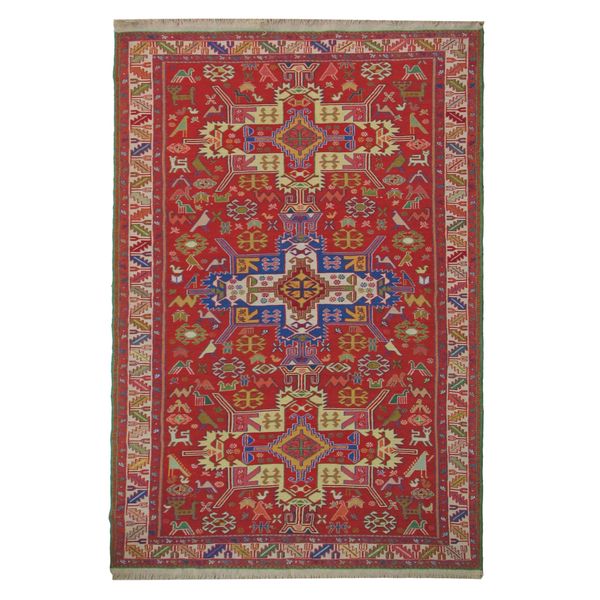 گلیم دستباف دو متری طرح سوزنی کد 623 گلیم دستباف دو متری طرح سوزنی کد 623