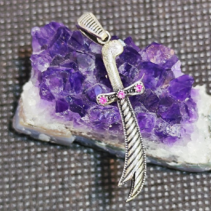 آویز گردنبند نقره مدل شمشیر ذوالفقار کد 8042