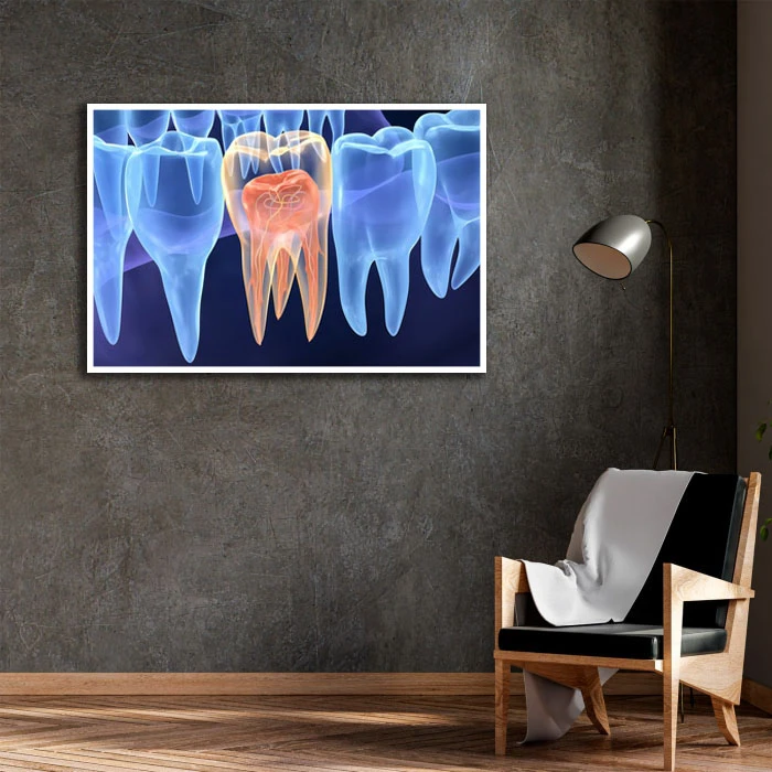 تابلو نوری بکلیت طرح دندانپزشکی مدل W-D2185 فریم سفید