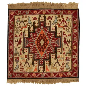 گلیم دستبافت نیم متری مدل ورنی کد 990899