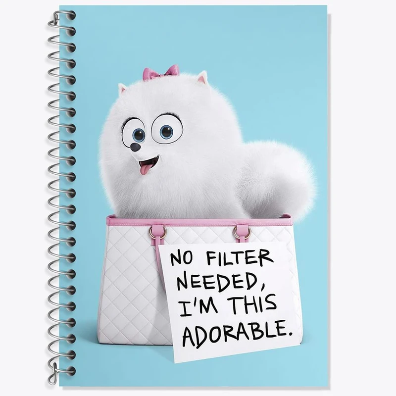 دفتر زبان 50 برگ خندالو مدل سه خط طرح زندگی پنهان حیوانات خانگی The Secret Life of Pets کد 10673