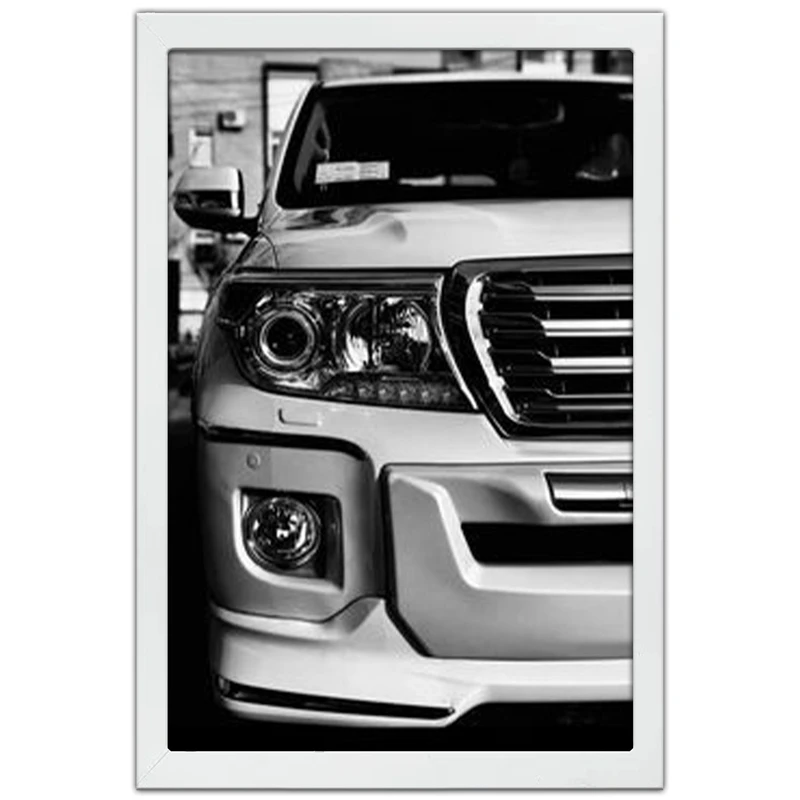 تابلو بکلیت طرح ماشین و خودرو تویوتا لندکروز Toyota LandCruiser مدل W-po1994 فریم سفید