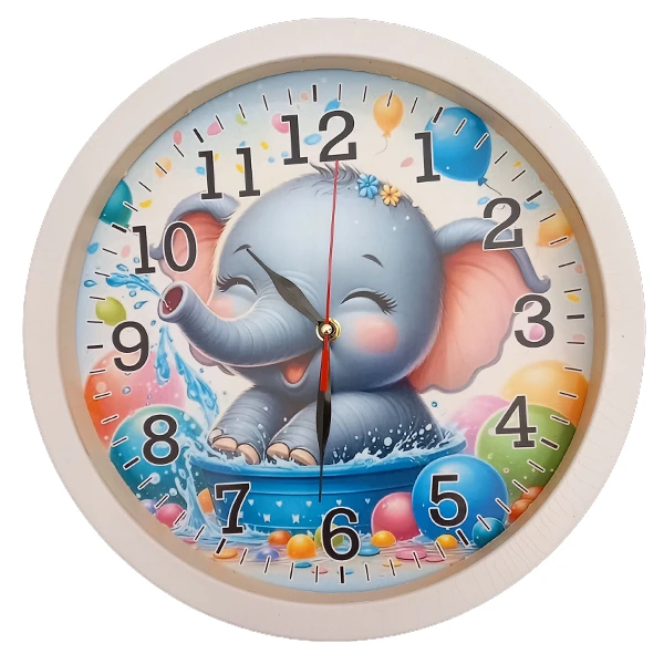 ساعت دیواری کودک مدل فیل شاد کد 403010017S