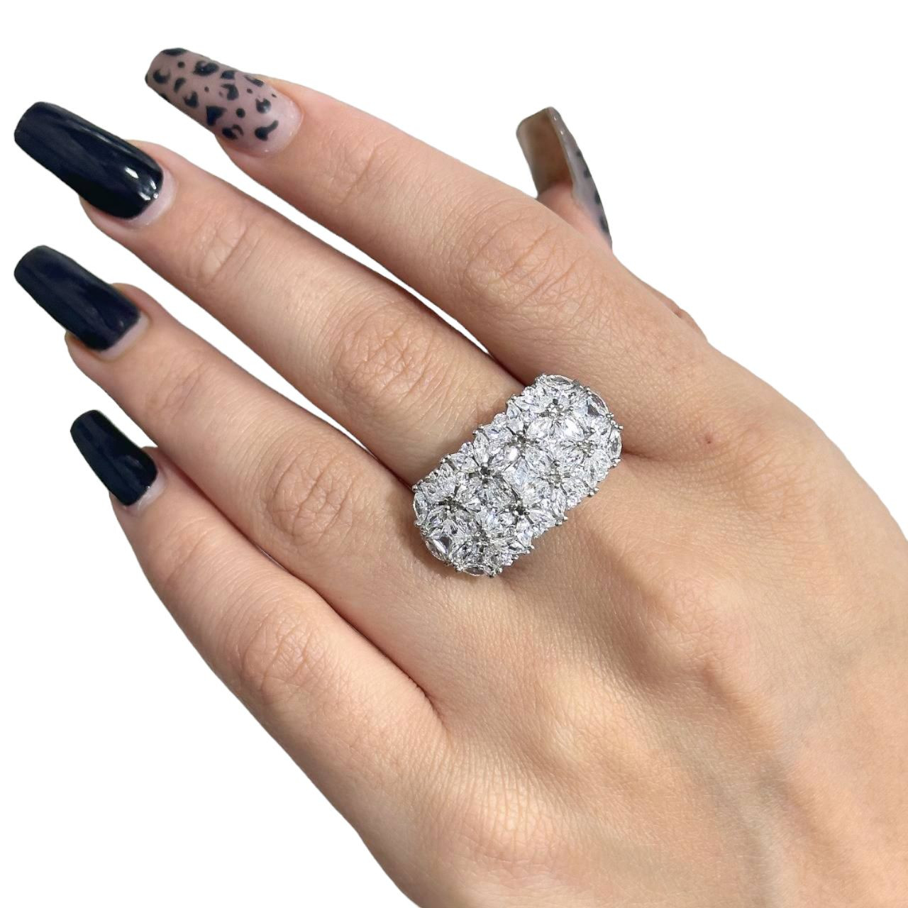 انگشتر نقره زنانه مدل مارکیز خور فلاور 0106