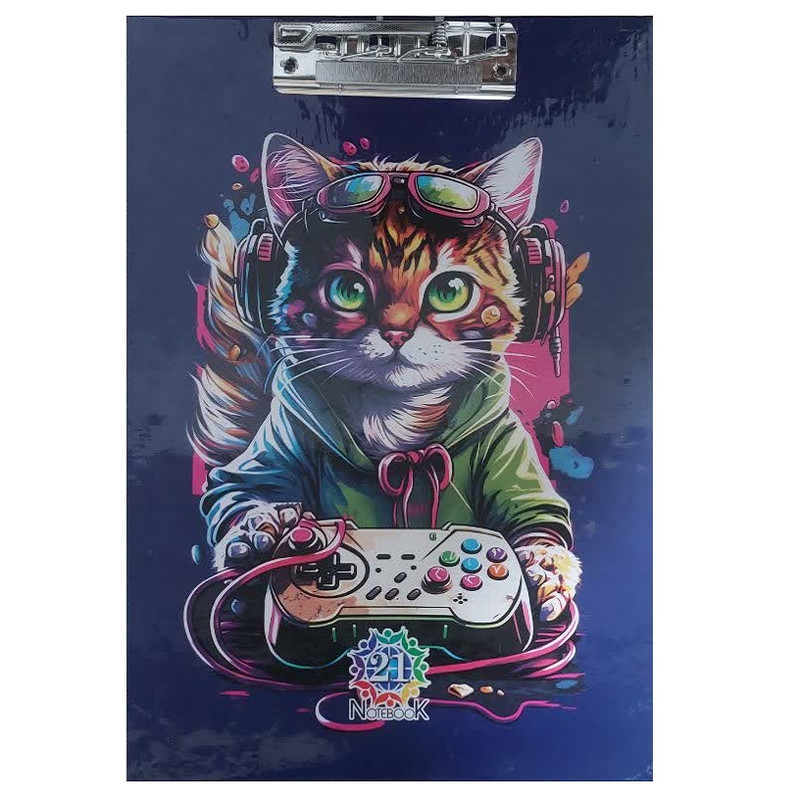 تخته شاسی نوت بوک مدل گربه بازیگوش سایز A4