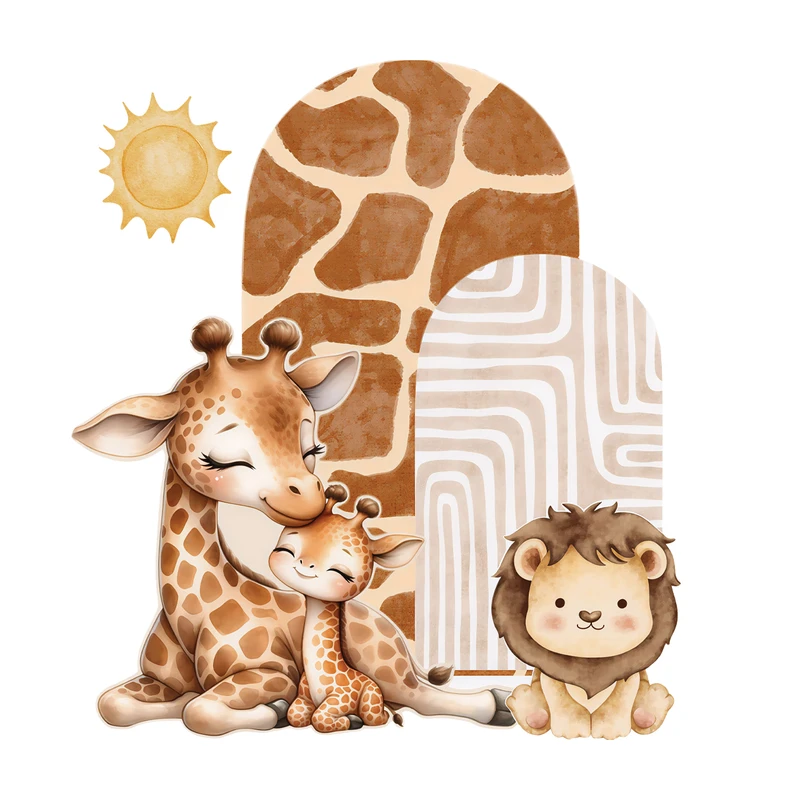 استیکر دیواری کودک باروچین مدل طاق حیوانات جنگل کد 4267 مجموعه 2 عددی