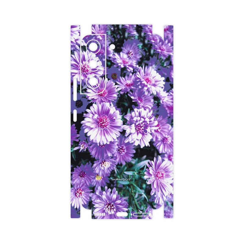 برچسب پوششی ماهوت مدل Purple-Flower-FullSkin مناسب برای گوشی موبایل سامسونگ Galaxy S22 5G