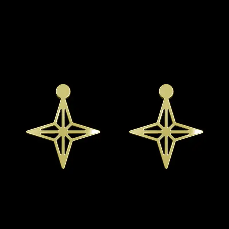 گوشواره طلا 18 عیار زنانه مدوپد مدل ستاره کد GA1-15431