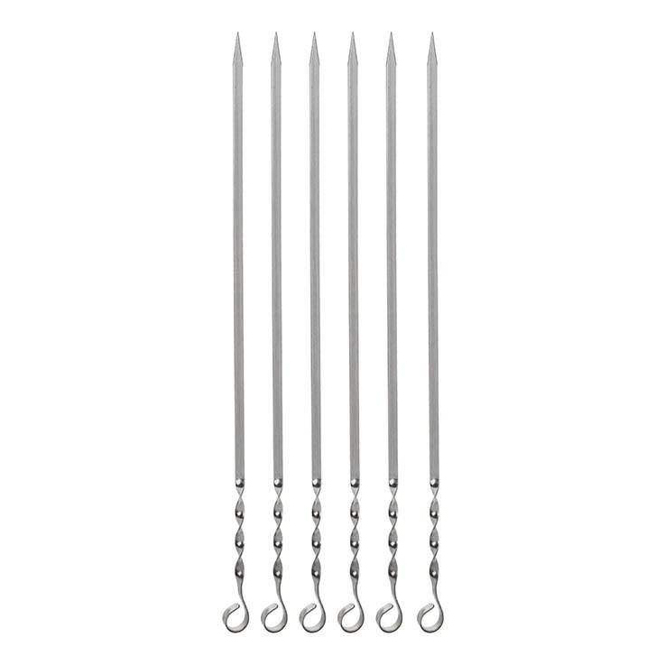 سیخ جوجه عروس مدل گالوانیزه دسته پیچ کد Sgp60 بسته 6 عددی